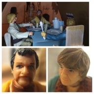 LUKE: "He says he belongs to someone called Obi-Wan Kenobi." Owen is greatly alarmed at the mention of his name, but manages to control himself. Beru looks at her husband, concerned. #starwars #anhwt #starwarstoycrew #jbscrew #blackdeathcrew #starwarstoypix #starwarstoyfigs #toyshelf 
